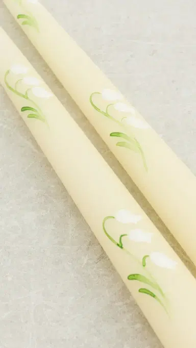 Les Ottomans Lilly Of The Valley Candles Set White/Green One Size | Thumbnail 4