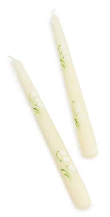 Les Ottomans Lilly Of The Valley Candles Set White/Green One Size | Thumbnail 1