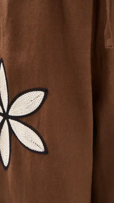 RAILS Emmie inen Pants Cocoa Floral Embroidery | Thumbnail 6 RAILS Emmie inen Pants Cocoa Floral Embroidery | Thumbnail 6