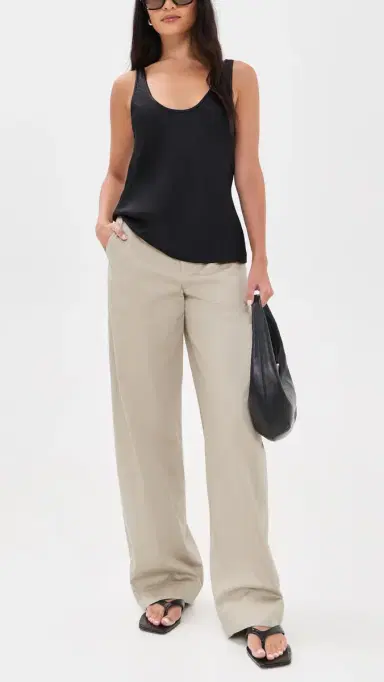 Vince Elastic Back Cotton Trousers Driftwood 4 | Thumbnail 5