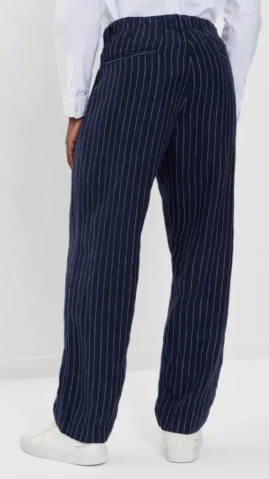 Polo Ralph Lauren Original Label Striped Linen Pleated Relaxed Pants Navy White | Thumbnail 3 Polo Ralph Lauren Original Label Striped Linen Pleated Relaxed Pants Navy White | Thumbnail 3