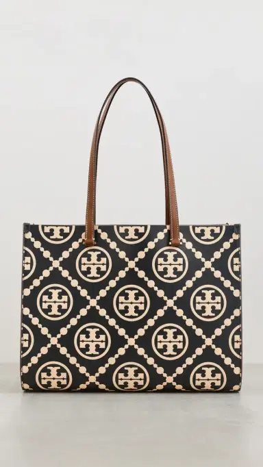 Tory Burch T Monogram Contrast Embossed Tote Black/White One Size | Thumbnail 2