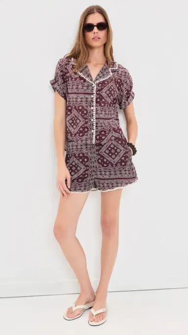 Veronica Beard Jean Ilene Button Down Shirt Raisin/Dove | Thumbnail 5 Veronica Beard Jean Ilene Button Down Shirt Raisin/Dove | Thumbnail 5