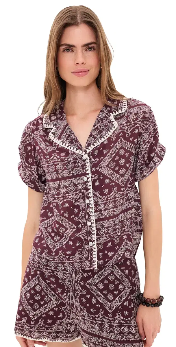 Ilene Button Down hirt Raisin/Dove