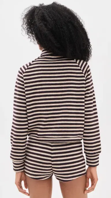 LIONESS Bloom Knit Jacket Beige Chocolate Stripe | Thumbnail 3 LIONESS Bloom Knit Jacket Beige Chocolate Stripe | Thumbnail 3