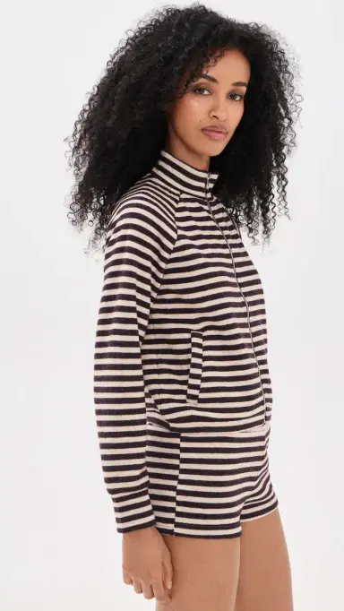 LIONESS Bloom Knit Jacket Beige Chocolate Stripe | Thumbnail 4 LIONESS Bloom Knit Jacket Beige Chocolate Stripe | Thumbnail 4
