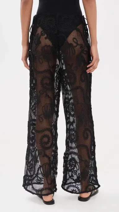 Ganni Embroidered Net Tie Trousers | Thumbnail 3 Ganni Embroidered Net Tie Trousers | Thumbnail 3