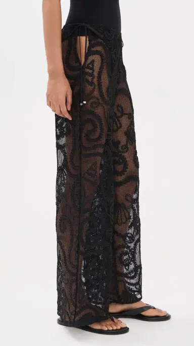 Ganni Embroidered Net Tie Trousers | Thumbnail 4 Ganni Embroidered Net Tie Trousers | Thumbnail 4