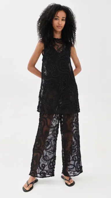 Ganni Embroidered Net Tie Trousers | Thumbnail 5 Ganni Embroidered Net Tie Trousers | Thumbnail 5