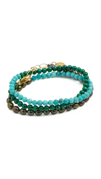 Chan Luu Gaia Naked Wrap Bracelet Turquoise One Size | Thumbnail 5