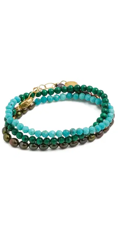Chan Luu Gaia Naked Wrap Bracelet Turquoise One Size | Thumbnail 1