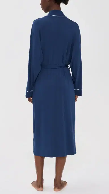 Eberjey Gisele Long Robe Navy/Ivory | Thumbnail 3
