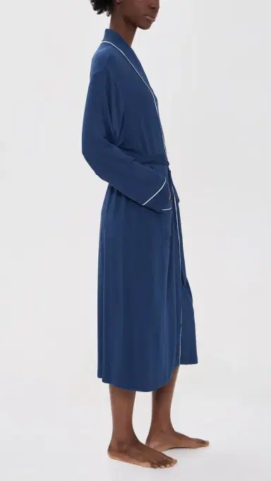Eberjey Gisele Long Robe Navy/Ivory | Thumbnail 4