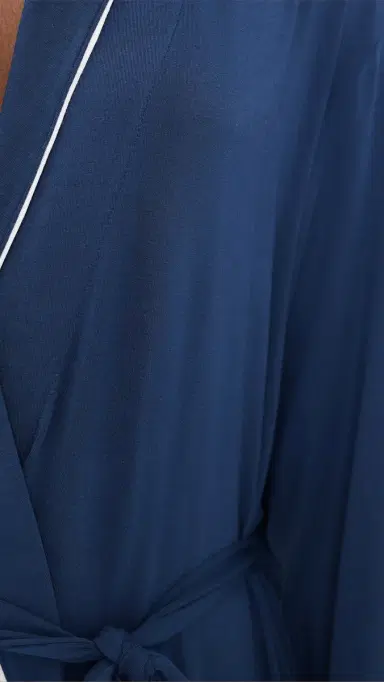 Eberjey Gisele Long Robe Navy/Ivory | Thumbnail 6