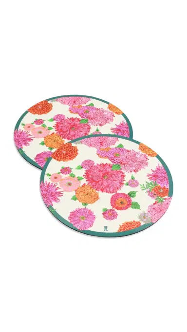 La DoubleJ Disk Placemats Set of 2 Bright Blooms One Size | Thumbnail 5