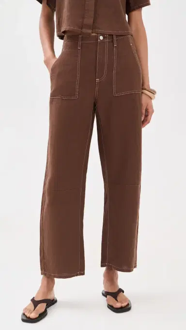 Le Jean Mid Rise Linen Utility Barrel Pants | Thumbnail 2 Le Jean Mid Rise Linen Utility Barrel Pants | Thumbnail 2