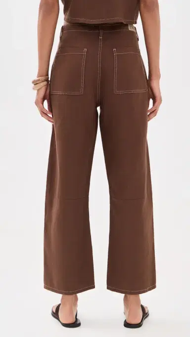 Le Jean Mid Rise Linen Utility Barrel Pants | Thumbnail 3 Le Jean Mid Rise Linen Utility Barrel Pants | Thumbnail 3