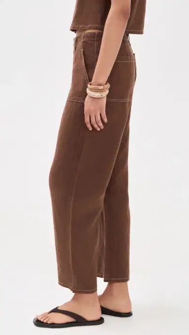 Le Jean Mid Rise Linen Utility Barrel Pants | Thumbnail 4 Le Jean Mid Rise Linen Utility Barrel Pants | Thumbnail 4