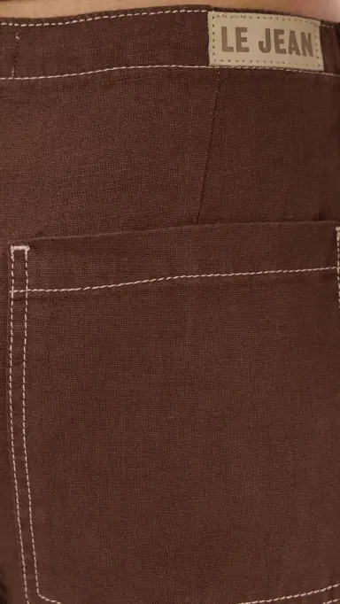 Le Jean Mid Rise Linen Utility Barrel Pants | Thumbnail 6 Le Jean Mid Rise Linen Utility Barrel Pants | Thumbnail 6