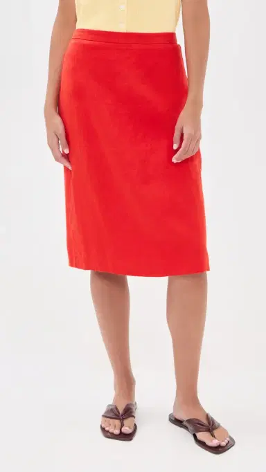 Alex Mill Maya Linen Pencil Skirt Chili M | Thumbnail 2