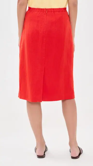 Alex Mill Maya Linen Pencil Skirt Chili M | Thumbnail 3