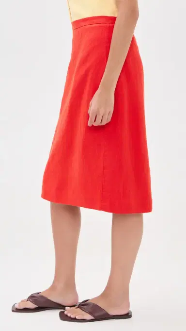 Alex Mill Maya Linen Pencil Skirt Chili M | Thumbnail 4