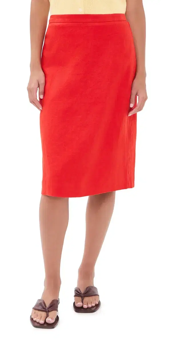 Alex Mill aya Linen Pencil Skirt Chili