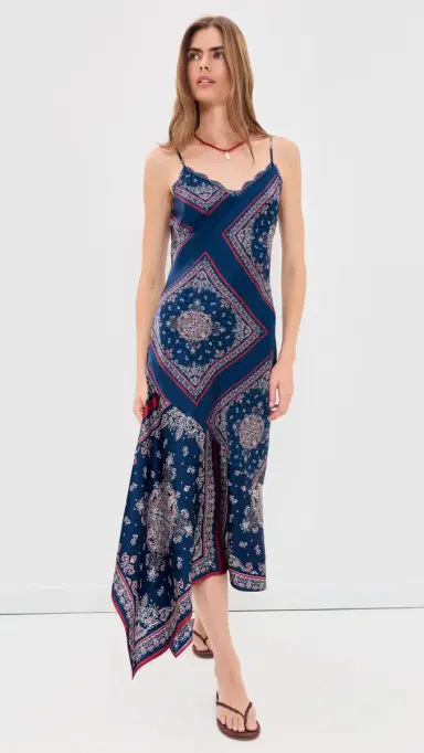 Cami NYC Becky Lace Trim ilk Dress Mariner's Bandana | Thumbnail 2 Cami NYC Becky Lace Trim ilk Dress Mariner's Bandana | Thumbnail 2