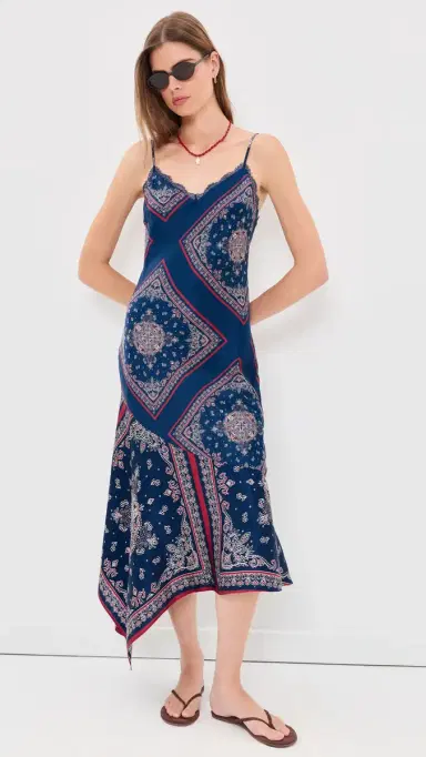 Cami NYC Becky Lace Trim ilk Dress Mariner's Bandana | Thumbnail 5 Cami NYC Becky Lace Trim ilk Dress Mariner's Bandana | Thumbnail 5
