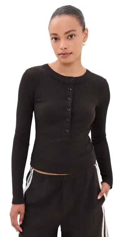 Citizens of Humanity Varra Henley Chocolate M | Thumbnail 1