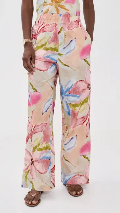 Little Lies Gardenia inen Pants Print | Thumbnail 2
