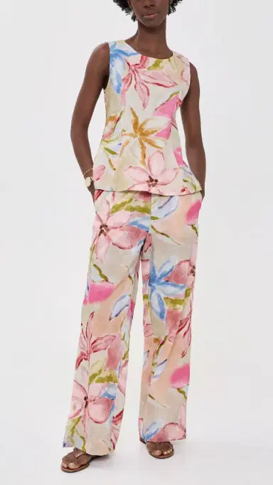 Little Lies Gardenia inen Pants Print | Thumbnail 5