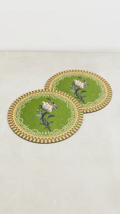 La DoubleJ Set of 2 Disk Placemats Nymph Bloom One Size | Thumbnail 2
