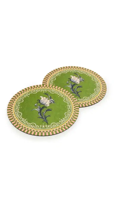 La DoubleJ Set of 2 Disk Placemats Nymph Bloom One Size | Thumbnail 5