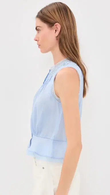 Alex Mill Collette Top In Ramie Hydrangea | Thumbnail 4 Alex Mill Collette Top In Ramie Hydrangea | Thumbnail 4