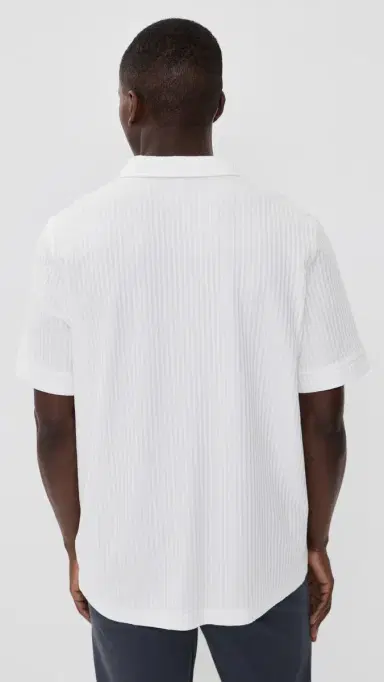 Rhone Casual Seersucker Polo Top White Onyx | Thumbnail 3