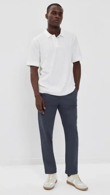 Rhone Casual Seersucker Polo Top White Onyx | Thumbnail 5