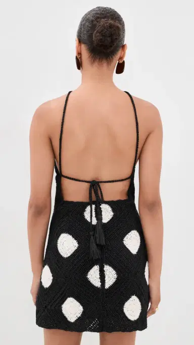 SIMONMILLER Kit Crochet Mini Dress Black/acadamia Polka Dot | Thumbnail 3 SIMONMILLER Kit Crochet Mini Dress Black/acadamia Polka Dot | Thumbnail 3