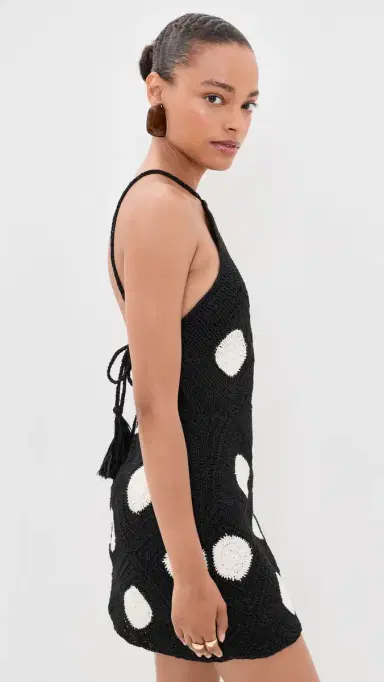 SIMONMILLER Kit Crochet Mini Dress Black/acadamia Polka Dot | Thumbnail 4 SIMONMILLER Kit Crochet Mini Dress Black/acadamia Polka Dot | Thumbnail 4