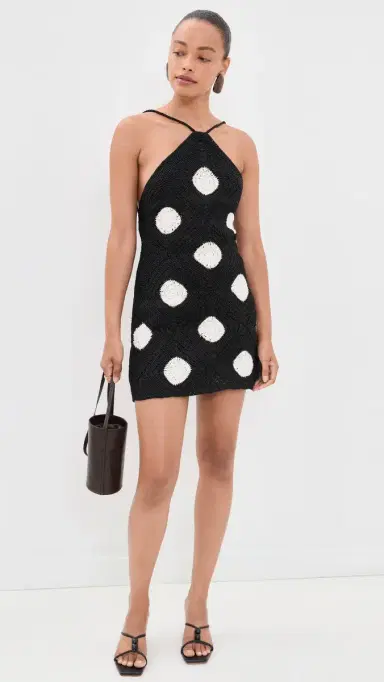 SIMONMILLER Kit Crochet Mini Dress Black/acadamia Polka Dot | Thumbnail 5 SIMONMILLER Kit Crochet Mini Dress Black/acadamia Polka Dot | Thumbnail 5