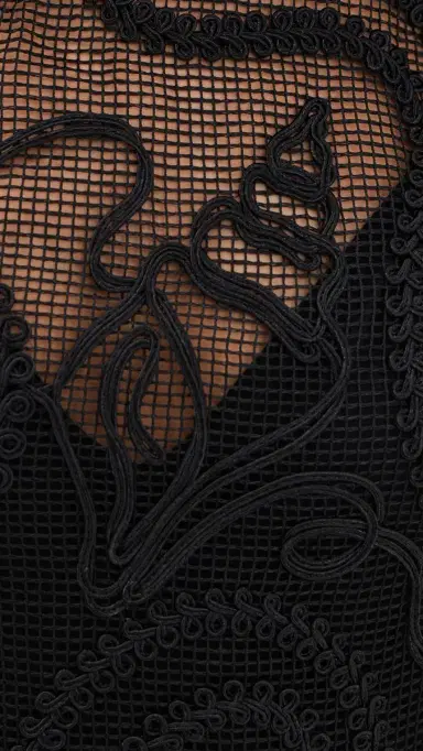 Ganni Embroidered Net Boxy Mini Dress | Thumbnail 6