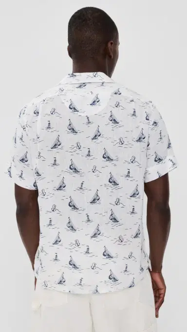 Polo Ralph Lauren Sailboat Anchor Linen Andy Camp Shirt Sailboat Anchor Convo | Thumbnail 3 Polo Ralph Lauren Sailboat Anchor Linen Andy Camp Shirt Sailboat Anchor Convo | Thumbnail 3