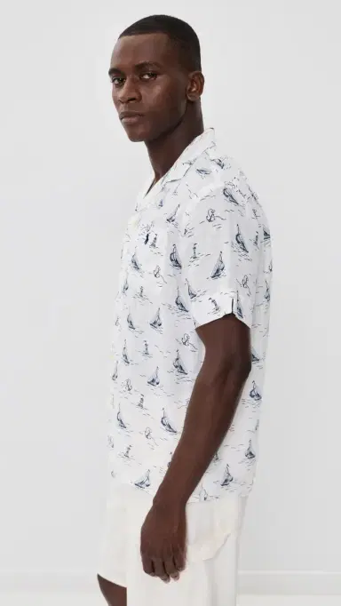 Polo Ralph Lauren Sailboat Anchor Linen Andy Camp Shirt Sailboat Anchor Convo | Thumbnail 4 Polo Ralph Lauren Sailboat Anchor Linen Andy Camp Shirt Sailboat Anchor Convo | Thumbnail 4