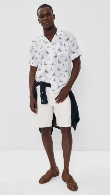 Polo Ralph Lauren Sailboat Anchor Linen Andy Camp Shirt Sailboat Anchor Convo | Thumbnail 5 Polo Ralph Lauren Sailboat Anchor Linen Andy Camp Shirt Sailboat Anchor Convo | Thumbnail 5