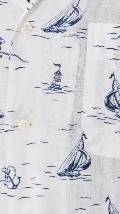 Polo Ralph Lauren Sailboat Anchor Linen Andy Camp Shirt Sailboat Anchor Convo | Thumbnail 6 Polo Ralph Lauren Sailboat Anchor Linen Andy Camp Shirt Sailboat Anchor Convo | Thumbnail 6