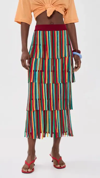 SIMONMILLER Za Za Knit Skirt Vibrant Multi tripe | Thumbnail 2 SIMONMILLER Za Za Knit Skirt Vibrant Multi tripe | Thumbnail 2