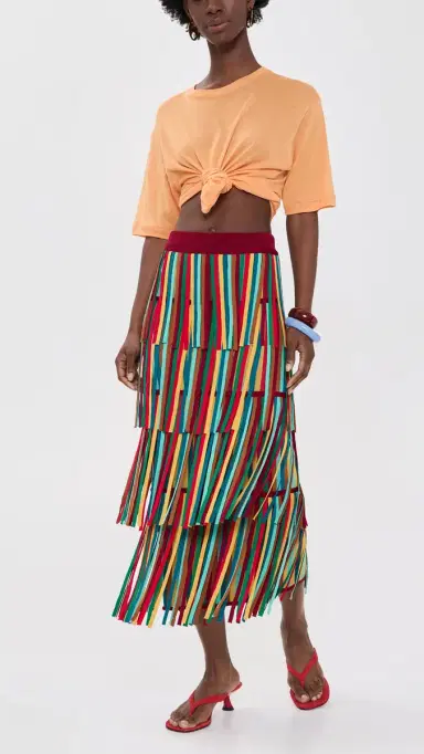 SIMONMILLER Za Za Knit Skirt Vibrant Multi tripe | Thumbnail 5 SIMONMILLER Za Za Knit Skirt Vibrant Multi tripe | Thumbnail 5