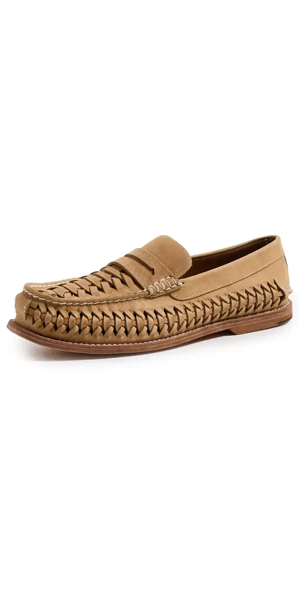 Sperry Gold Cup Woven Penny Loafers Tan