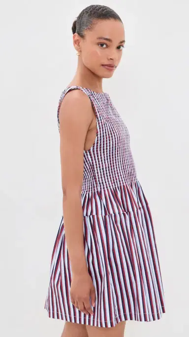 Hill House Home The Cosima Mini Nap Dress Red/White/Blue Stripe | Thumbnail 4 Hill House Home The Cosima Mini Nap Dress Red/White/Blue Stripe | Thumbnail 4