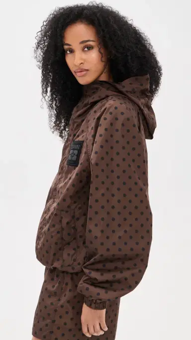 GANNI Printed Flyweight Nylon Jacket Chicory Coffee | Thumbnail 4